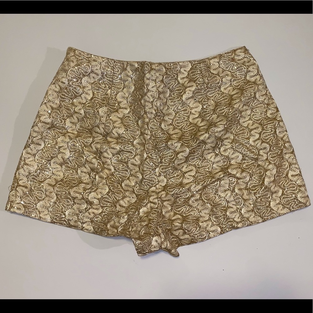 Metallic Gold Lace Shorts